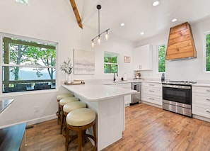 Modern kitchen with island seating