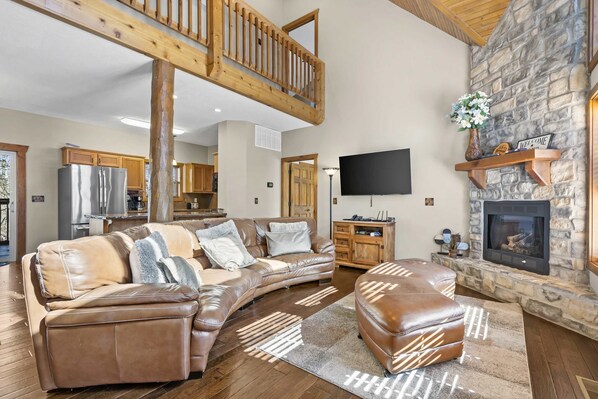 Curl up in the cozy living room & stream your favorites on the smart TV