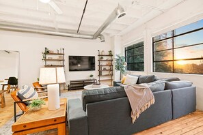 Our spacious living area, with plenty of comfortable seating options.