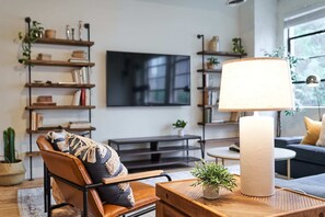 Our spacious living area, with plenty of comfortable seating options.