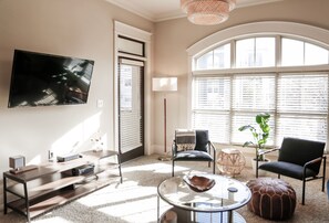 Our spacious living area, with plenty of comfortable seating options.