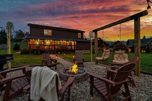 Stay warm by the fire pit 