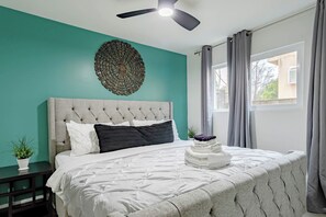 Rest easy in the tranquil and spacious bedroom.