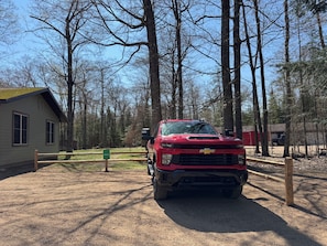 Please only park in the designated parking area, not in front of the cabin.