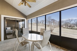 Lounge the day away or dine with golf course views on the screened patio