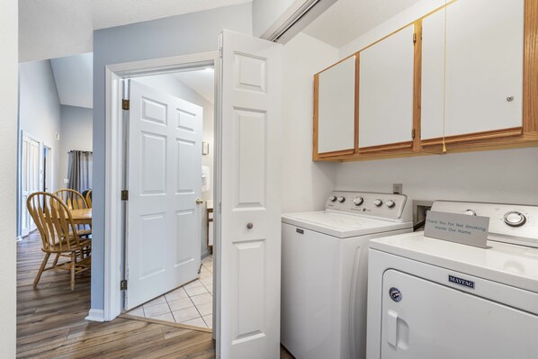 Private laundry is available for your stay!