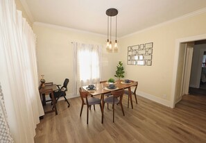 Dining area w/ portable desk and chair (both are collapsible )