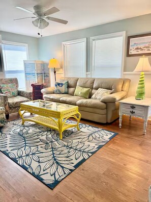 Comfy chairs & couch to relax in