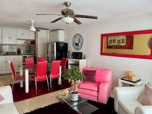 Living/dinning and semi equipped kitchen