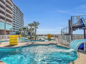 Get ready to float the lazy river, or have an adventure going down the slide!