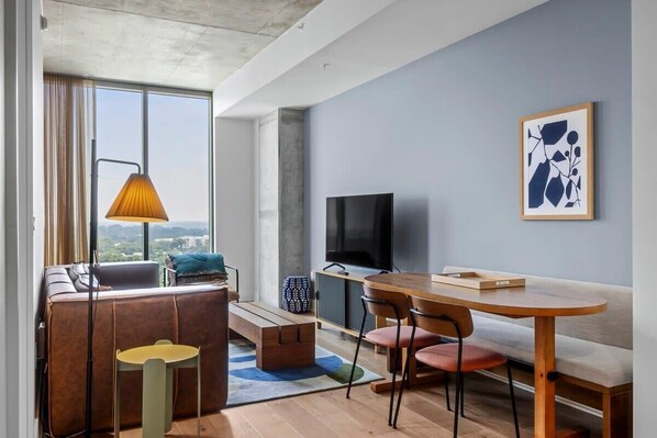 Living room with city views
