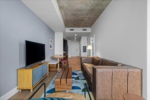 Living room with city views