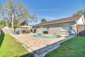 Fenced Yard Space | Private Pool (Unheated) | Gas Grill | Gas Fire Pit