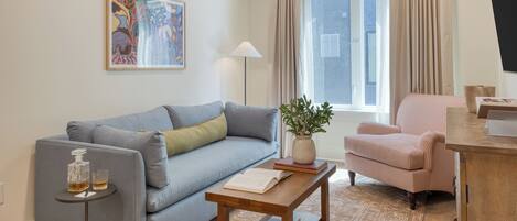 Chic and sunny living room.
