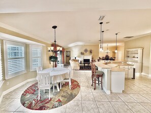 Open Concept: Informal Dining, Kitchen, Family Room and Formal Dining