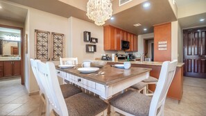 Dining table for six.