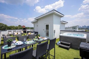 Rooftop Lounge with Cozy Fire Pit!
