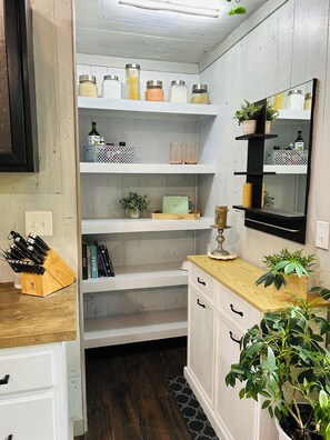 Open-Concept Pantry with Cooking Essentials Provided