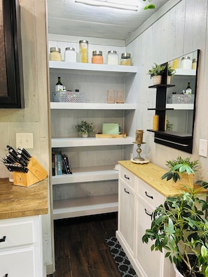 Open-Concept Pantry with Cooking Essentials Provided