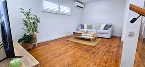Relax in the upstairs living.