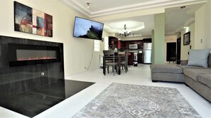 Living room with smart TV