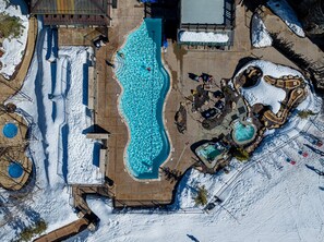 Communal hot tubs and patio