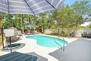 Private backyard oasis.