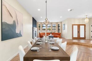 Elegant dining area, perfect for shared meals and gatherings.