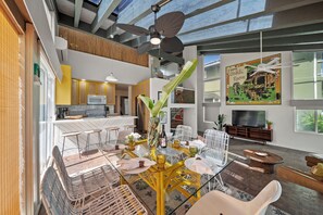 Enjoy alfresco dining on the lanai, where ocean breezes and tropical views enhance every meal.