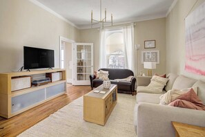 Living area with smart tv