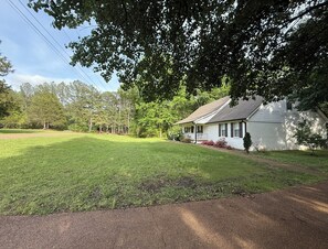 This house has a large driveway for several cars