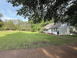 This house has a large driveway for several cars