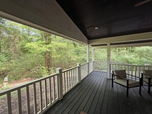 Enjoy your morning coffee surrounded by beautiful woods