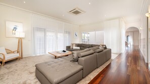 Second living area with large smart TV 
