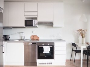 Apartment kitchen and dining area