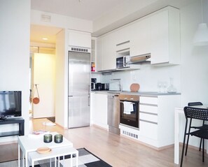 Apartment kitchen and dining area