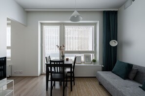 Living room and dining area