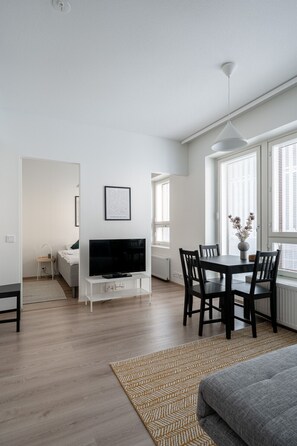 Living room and dining area
