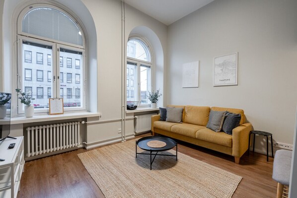 Apartment living room with bed sofa