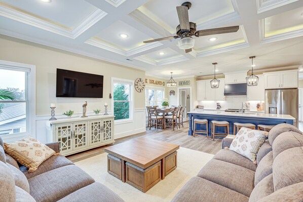 Oak Island Vacation Rental | 3BR | 3BA | Exterior Staircase to Enter