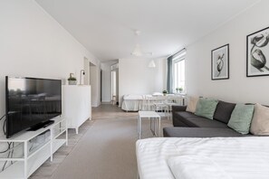 The apartment was completely renovated in 2019. The apartment is 65m2 big and it hosts up to 10 people.