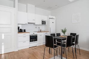 Apartment kitchen and dining area