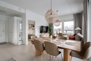 There is two separate bedrooms in the apartment that are on the opposite sides of the apartment.