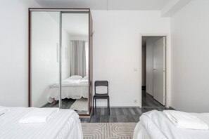 There is a wardrobe in the bedroom where you can leave your luggage