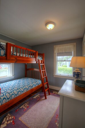 First bedroom twin bunk beds, main floor