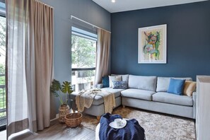 Area for chilling and watching TV (not visible but it's on the furniture to the right in the picture. 