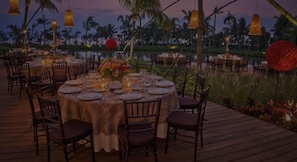 Outdoor banquet area
