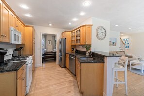 Modern kitchen with bar area