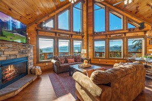 Stunning mountain views from outside or inside the cabin