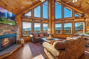Stunning mountain views from outside or inside the cabin